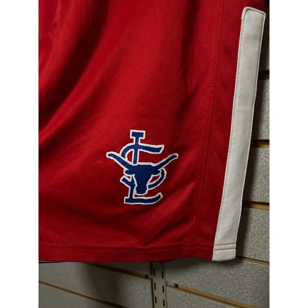 Under Armour Mens Reversible Basketball Shorts Red White Bull Logo Athletic L